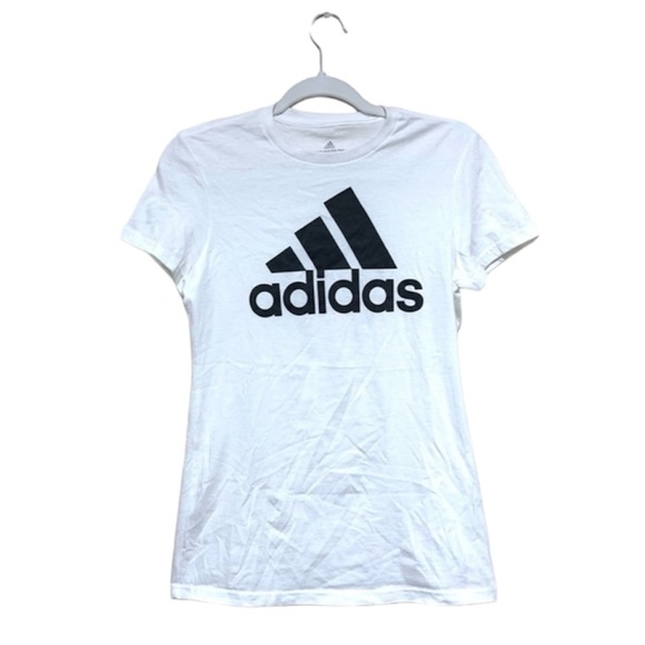 NWOT Adidas Women’s White Round Neck Short Sleeves Tee Size Small - Picture 1 of 8